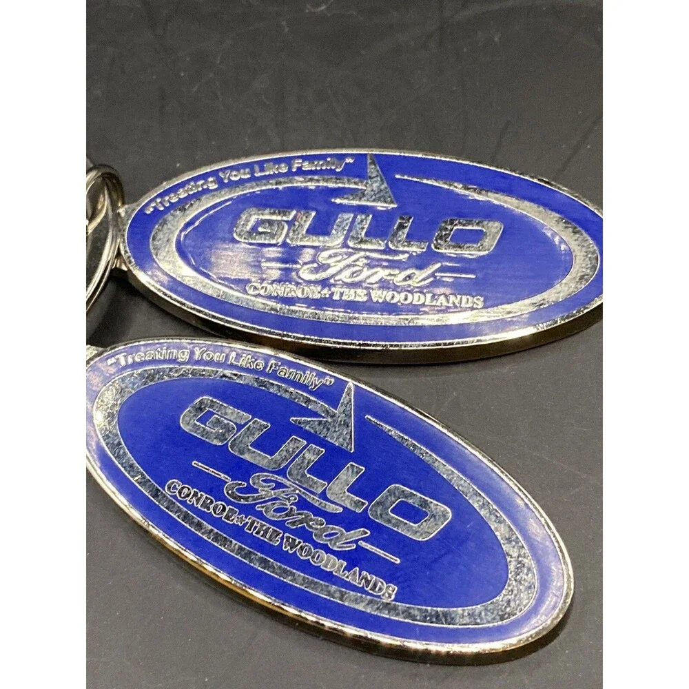 GULLO Ford 2 Emblem Keychains Metal Ford Charms, Gullo Ford Of Conroe, Texas